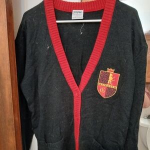 Harry Potter Black and Red Gryffindor Cardigan Sweater